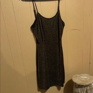 Elegant and comfortable stretch Black Glitter Dress by ADORE ME